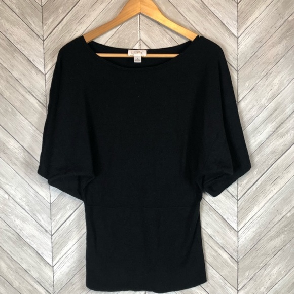 Ann Taylor Loft Solid Black Pullover Sweater Tunic - Picture 4 of 8